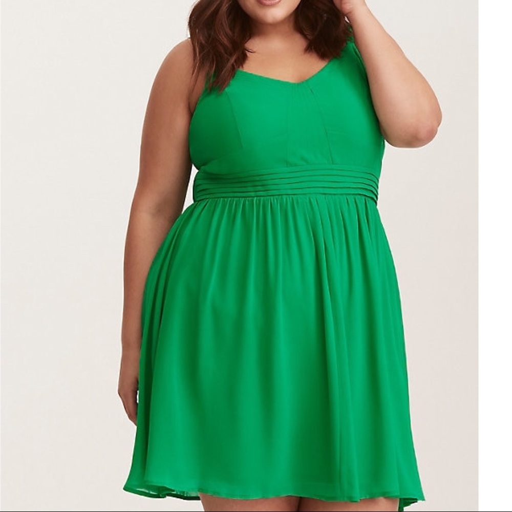 Green Chiffon Dress Torrid